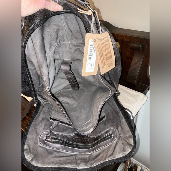 NWT Bed Stu Unisex Leather Lafe Backpack Black Dip Dyed Retail $425 - Picture 13 of 15